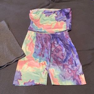 Shein 2 piece set and forever 21 shorts
